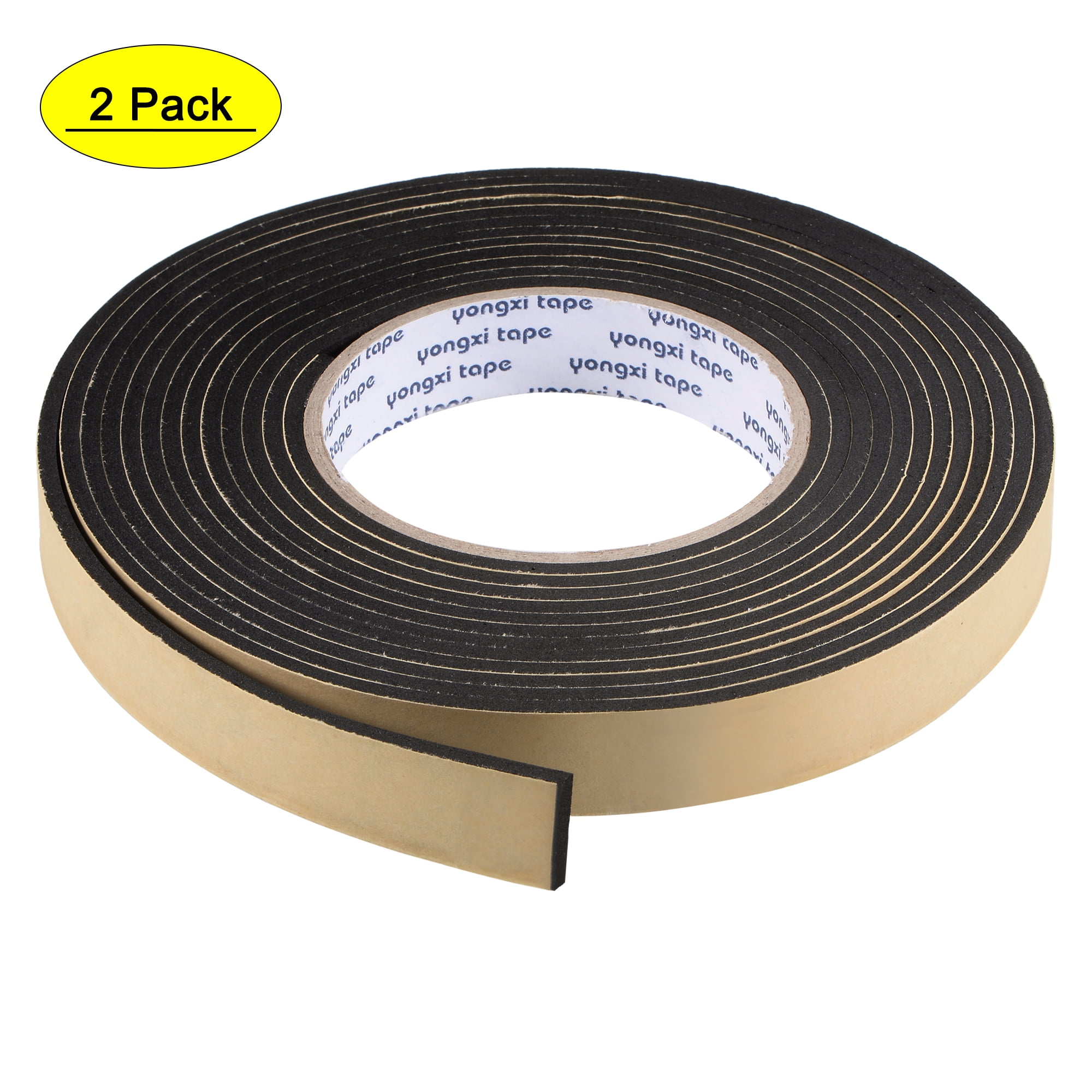 5mm thick x 25mm wide x 10 metres long Single sided black foam tape 