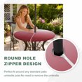 thumbnail image 5 of Round Outdoor Tablecloth with Umbrella Hole and Zipper, Red Beige Ombre Fitted Table Cover with Elastic Edge for 31-35 Inch, Abstract Modern Art Gradient Waterproof Patio Tablecoths for Picnic, 5 of 9