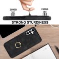 thumbnail image 6 of Fit for Samsung Galaxy S24 Plus Case Card Pocket 360° Rotatable Ring Holder Kickstand, Shockproof Drop Resistant PU Leather Soft TPU Back Protective Phone Case For Samsung Galaxy S24 Plus, Black, 6 of 9