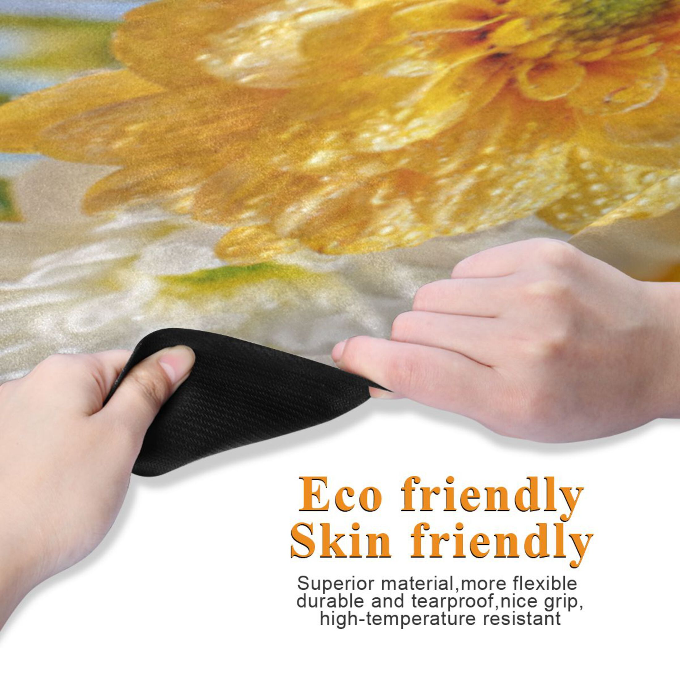 BZSMCE Yoga Mat Women Fitness Mat Sunny Daisies with Morning Dew Pattern