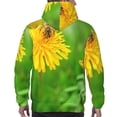 thumbnail image 7 of Daiia Bees Pollinates A Yellow Dandelion for Men's Fashion Hoodies & Sweatshirts with Kangaroo Pocket Hooded Sweatshirt Breathable & Moisture Wicking-4X-Large, 7 of 7