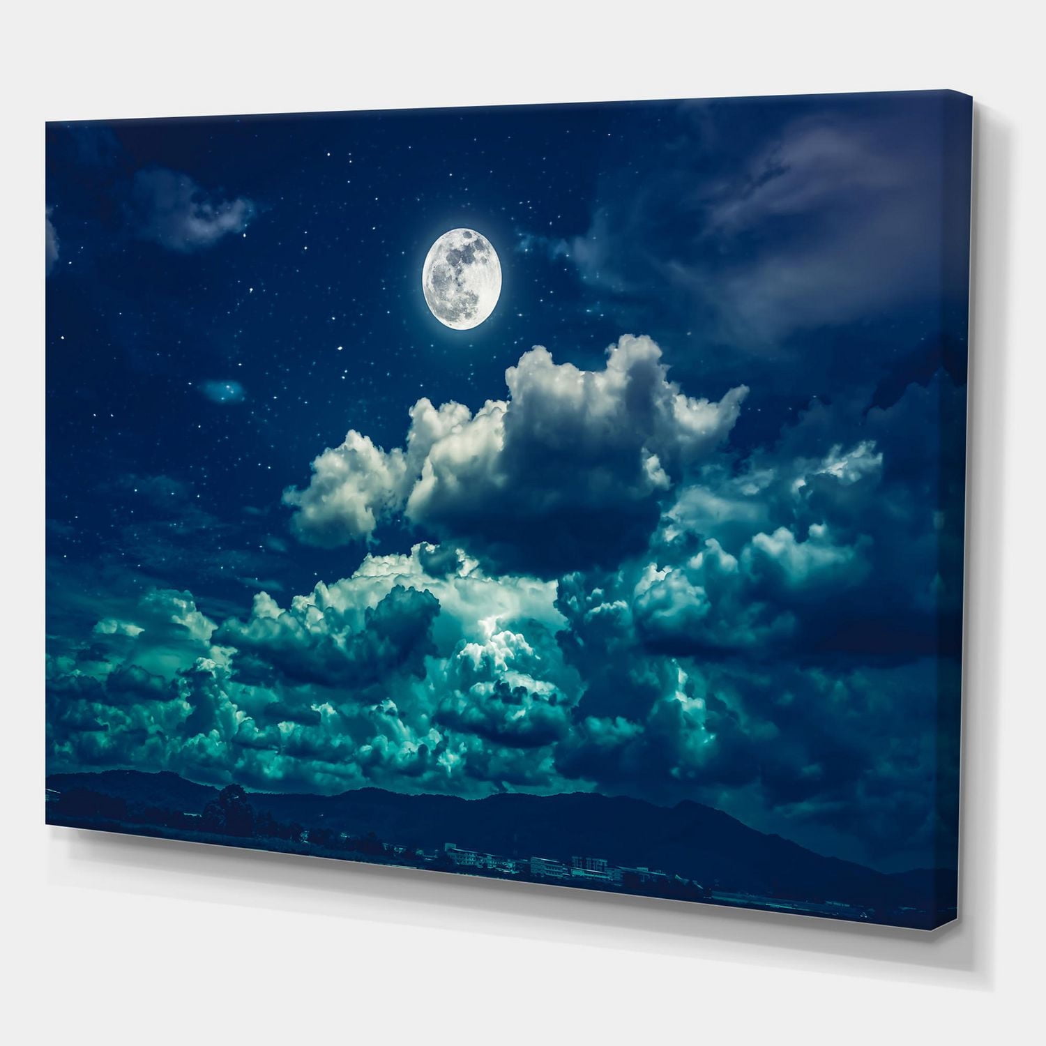 Designart Pleine lune dans le ciel nocturne nuageux II Art mural sur toile