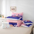 thumbnail image 4 of YST Ensemble de Literie 7 Pcs Étoile de Mer Marine, Filles Rose Violet, Grand, 4 of 4