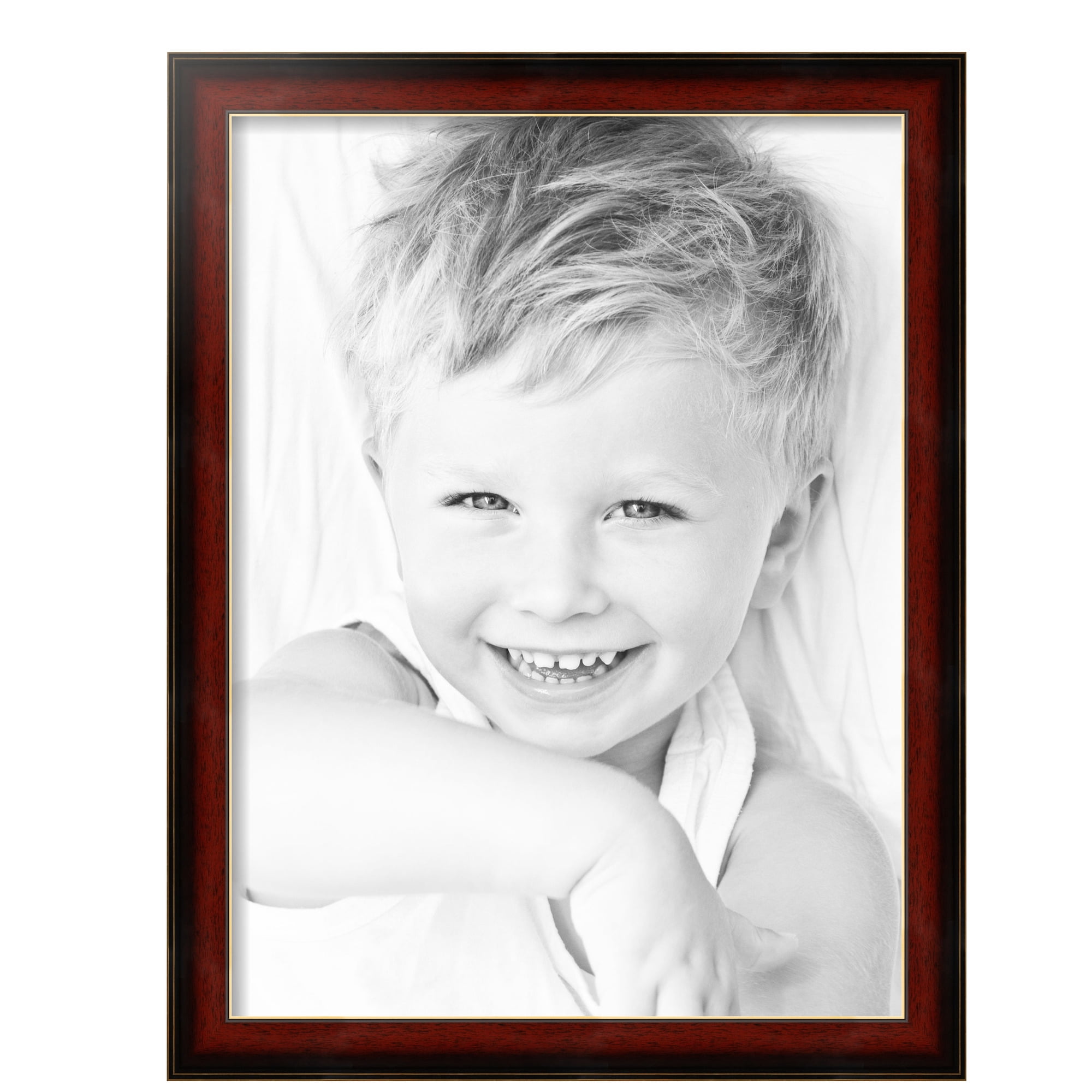 ArtToFrames 18" x 24" Matte Mahogany with Gold Accent Diploma Picture Frame, 18x24 inch Brown Wood Poster Frame (WOM-5109), 2 Pack