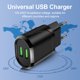 thumbnail image 2 of Enchufe de la UE 2 puertos Cargador USB 2.1A Teléfono de pared Tableta Cargador rápido (Negro), 2 of 7