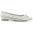 thumbnail image 3 of Sam Edelman Woman Jillie Bow Snake-Effect Leather Ballet Flats Animal Print (6.5, Snake), 3 of 8