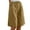 Khaki, variant on Women's Knee Length Casual Shorts in Soft Cotton Linen Blend with Elastic Waist Comfortable Wide Leg for Summer