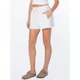 thumbnail image 4 of Celebrity Pink Women's and Women's Plus Lace Trim Tie Front Short, Sizes XS-4X, 4 of 7