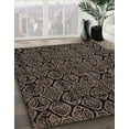 thumbnail image 3 of Ahgly Company Machine Washable Indoor Square Abstract Dark Almond Brown Area Rugs, 7' Square, 3 of 7