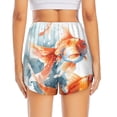 thumbnail image 4 of Uemuo Three Goldfish Watercolor Splash Pattern Women's Athletic Shorts High Waisted Running Shorts with Liner Pockets Gym Elastic Workout Shorts-, 4 of 9