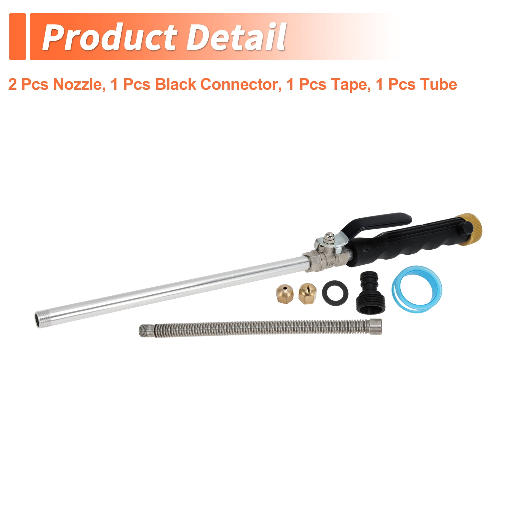Unique Bargains Heavy Duty Water Hose Nozzle High Pressure Car Garden Hose Nozzle Adjustable Hand Sprayer for Gardening Vehicle Outdoor Washer Pet Showering Black 1 Pcs