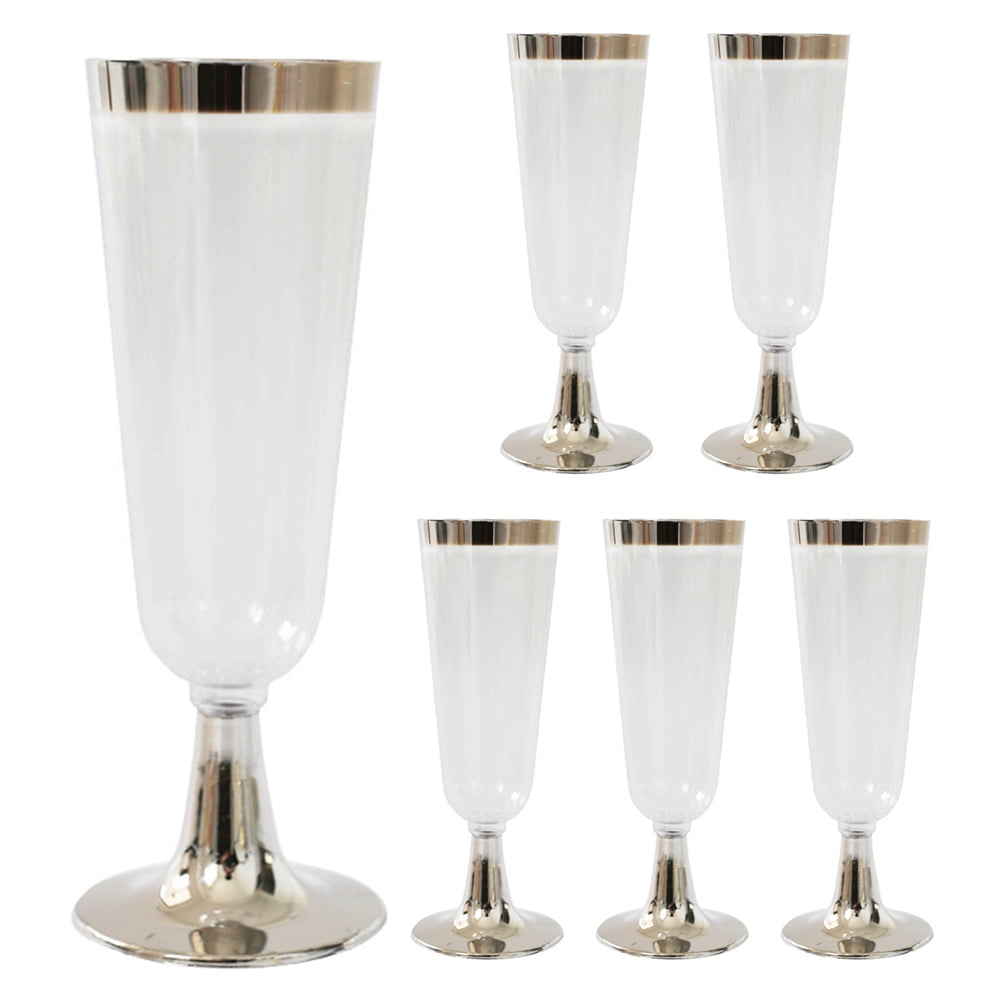 Clear Golden Rimmed Plastic Cups Wine Glasses Elegant - Temu