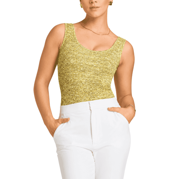 Mrs Momma Bear Scoop-Neck Tank Athleisure Yellow, Iconic Super Star Bodysuit (Women's)