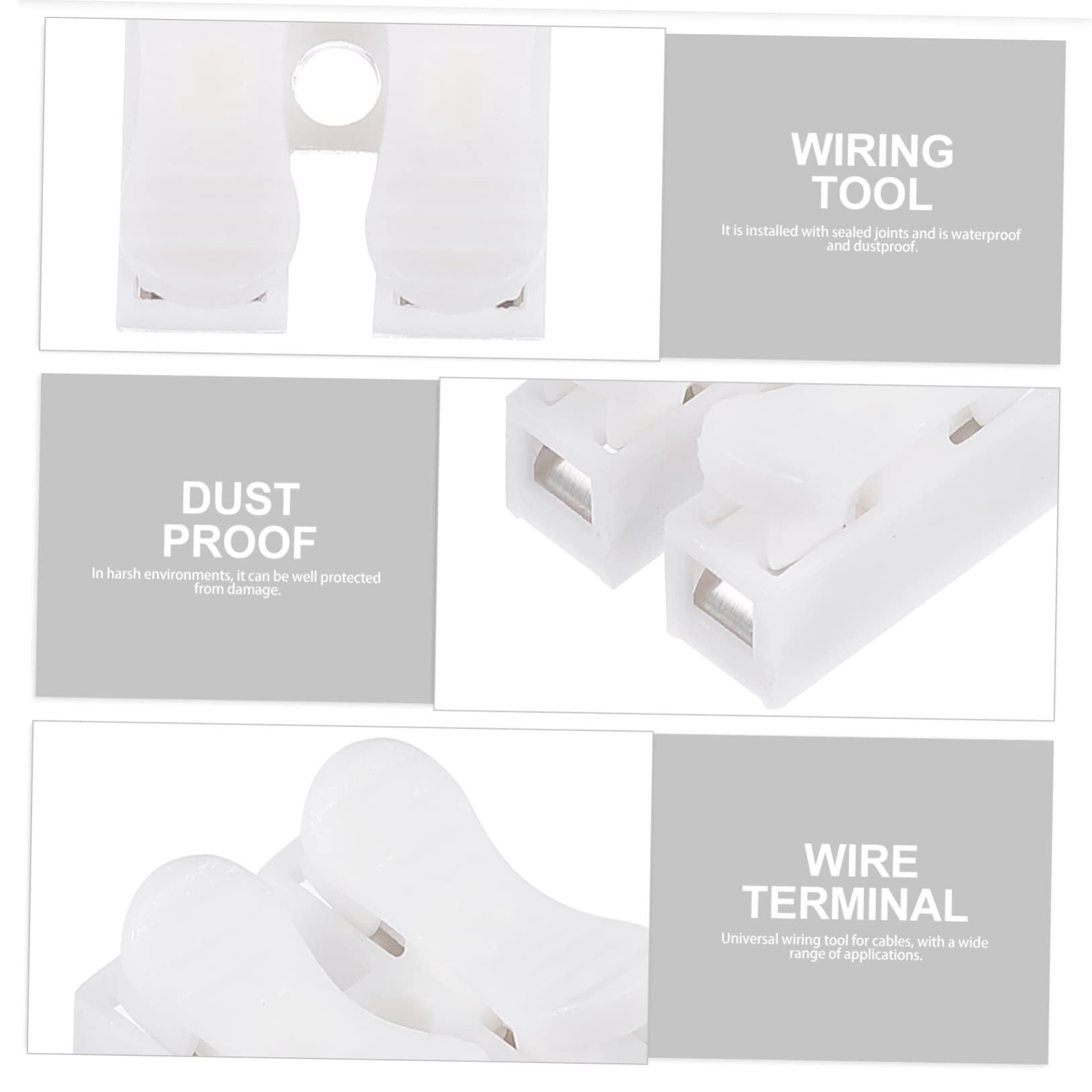 500pcs Two-Position Terminal Quick Connector Spring Wire Connector Wire Quick Connectors Terminal Block Connector Electrical Ring Terminals Screw Terminal Block Push Pp White