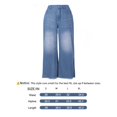thumbnail image 6 of Women's Mid Rise Straight Leg Jeans - Washed Stretch Denim with Slant Pockets, Loose Comfort Fit（Runs Small）, 6 of 6