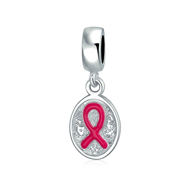 Pink Breast Cancer Survivor Oval Charm Bead 925 Sterling Silver -  Walmart.com