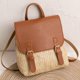 thumbnail image 1 of Mochila de paja Vintage para mujer, bolso de hombro versátil, tejido de paja, de cuero PU, elegante, de diseñador de lujo, pequeña, 2023 Fivean unisex, 1 of 2