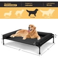thumbnail image 3 of Elevated Raised Dog BedCooling Outdoor Dog Cot Bed for Medium Sized Dogs ThreeSided Fence Raised Pet Cot with Mesh & NoSlip Feet Dog Hammock Bed with Removable Bolster* cm B, 3 of 7