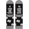 thumbnail image 4 of 40th 50th 60th Birthday Gifts for him，Men 40th 50th 60th Birthday Decorations, Funny Black Crew Cotton Socks, 4 of 6