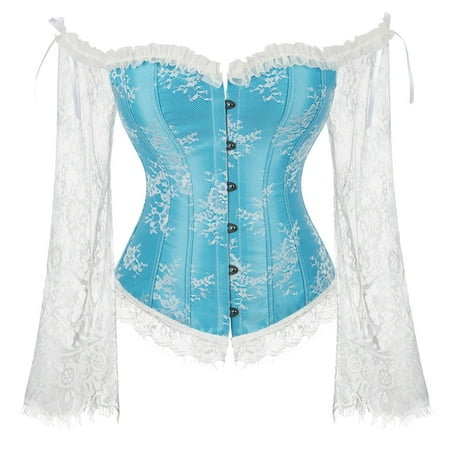 

Women Fashion Corset Tops Satin Lace Up Retro Court Style Boned Bustier Floral Push Up Bodycon Shaperwear Trainers Choice