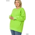 thumbnail image 3 of Zenana Women & Plus (S-3XL) Basic Relaxed Long Sleeve Round Neck Sweatshirts w/Side Pockets, 3 of 4