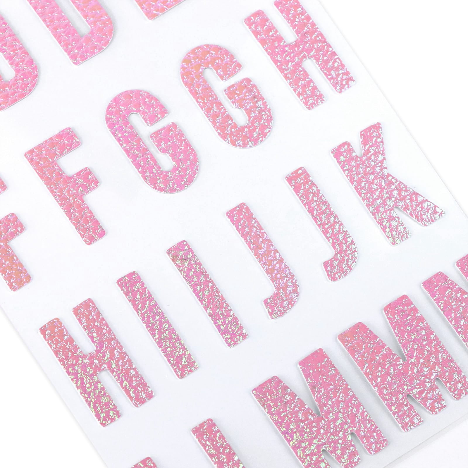 Recollections Pink Iridescent Fabric Alphabet Stickers, 12 Pack