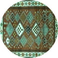 thumbnail image 1 of Ahgly Company Indoor Round Persian Turquoise Blue Traditional Area Rugs, 4' Round, 1 of 4