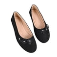 thumbnail image 2 of Bkhluea Women Floral Applique Ballet Flats Slip On Comfortable Footwear For Office Work Party Daily Casual Use, 2 of 7