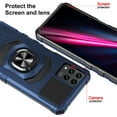 thumbnail image 2 of For T-Mobile Revvl 6 PRO 5G Dropproof Shockproof Kickstand Ring Stand Phone Case Cover With Tempered Glass Screen Protector - Blue, 2 of 5