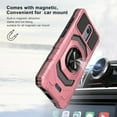 thumbnail image 5 of Spot goodsNokia C100 Case w/Tempered Glass Screen Protector Ring Car Mount Kickstand Hybrid Hard Shockproof Phone Case - Rose Gold, 5 of 7