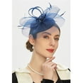 thumbnail image 2 of Mifelio Fascinators Hats for Women Tea Party Fascinator Ken/tuckys Derbys Hat Fascinator Pillbox Hat Headband for Cocktail Womens Hats Navy, 2 of 7