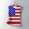 thumbnail image 5 of Aloohaidyvio American Flag Crew Neck Tank Tops Women 4th of July Patriotic Tank Shirt USA Flag Stars Stripes Print T-Shirt, 5 of 5