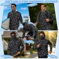 thumbnail image 5 of SEANATIVE Men's Fishing Hoodie UV Protection Hooded Top Long Sleeve Sun Block Top with Mesh Mask Fishing Clothes Sun Shirt Athletic Wear Outfit for Men, S, Gray Leopard Print, 5 of 7