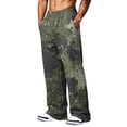 thumbnail image 6 of Hsovts Men's Athletic Open Bottom Relaxed Fit Camo Sweatpants Loose Casual Elastic Waist Drawstring Athletic Fashion Sweatpants Workout Pants with Pockets Army Green 2XL, 6 of 7