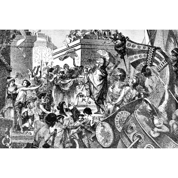 24x36 gallery poster, Return of Alcibiades to Athens, Peloponnesian War