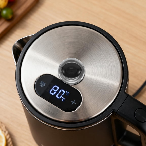 UPOUART Black Stainless Steel Electric Kettle Top Cover for Hot Water Use
