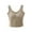 Coffee, variant on Posijego Plus Size Tank Tops for Women Self Bra Padded Scoop Neck Basic Undershirts Sleeveless Shirts