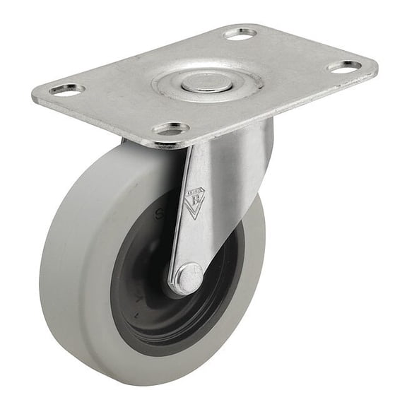 Shepherd Hardware Plate Caster,Swivel,Rubber,2 5/8"H PRE20108ZN-TPR