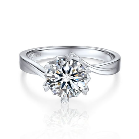 MomentWish 2 Carat Simulated Diamond Engagement Wedding Rings for Women,Solitaire Moissanite Promise Rings-Size10