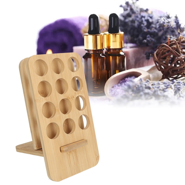 Soporte de madera ANGGREK para aceites esenciales 12 Botellas 10ml
