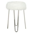 thumbnail image 2 of Safavieh Caspian Modern Backless Wood and Fabric Foot Stools, White/Silver, 2 of 5