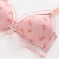 thumbnail image 4 of Guluxicc Lace Bras for Women No Underwire Triangle Bralette Wireless Comfortable Bra Push Up Bras, Pink, L, 4 of 8
