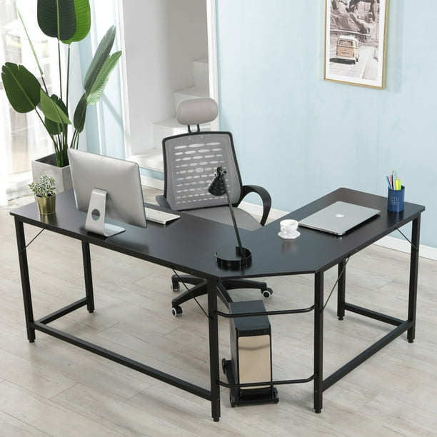 Home Office Computer Desk 66 L Shaped Corner Desk With 0 6 Thicker Tabletop Space Saving Workstation Table For Office Home Apartment Sturdy Metal Frame Corner Gaming Study Table K63 Walmart Com Walmart Com