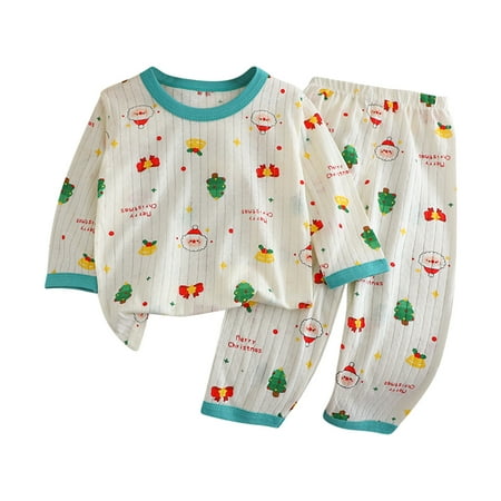 

Penkiiy Toddler Kids Kid Girls Boys Casual Long Sleeve Round Neck Loungewear Thin Home Clothing Two Piece Set 8-9 Years Green