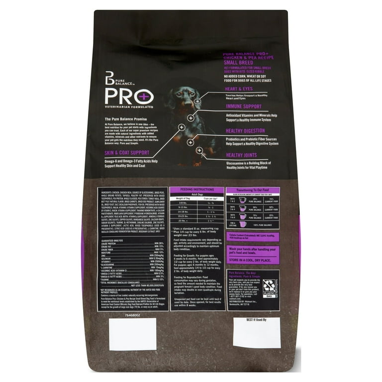 Pure Balance Pro Small Breed Chicken Pea Recipe Dry Dog Food 8