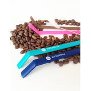 Reusable Koffie Straw 4-PACK: Mocha, Navy, Pink, Surf (all 10") with brush (in home-compostable packaging)
