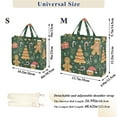 thumbnail image 2 of FORMRS Womens Corduroy Tote Bag Crossbody Shoulder Handbag with Pocket, Beige Christmas Gingerbread, 2 of 7