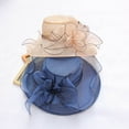 thumbnail image 4 of Grofry Floral Organza Wide Brim Church Fascinator Lady Tea Party Sun Hat, 4 of 8