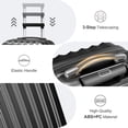 thumbnail image 6 of Zimtown 2 Piece Luggage Set, 20" Carry-On Expandble ABS+PC Luggage Hardside Lightweight Suitcase, 14" Mini Cosmetic Cases, Black, 6 of 10