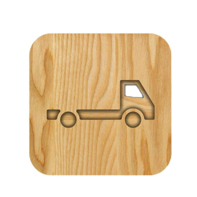 lionlar Creative Desk Light Wooden Push Button Switch LED USB Rechargeable Night Light Big truck